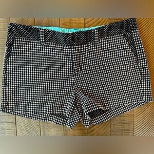 Merona Chino Black & White Geometric Pattern Women’s Shorts Size 6